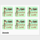 クリスマスおもしろいプン市民の杖 スクエアシール (シート)