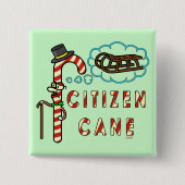 クリスマスおもしろいプン市民の杖 缶バッジ (正面)