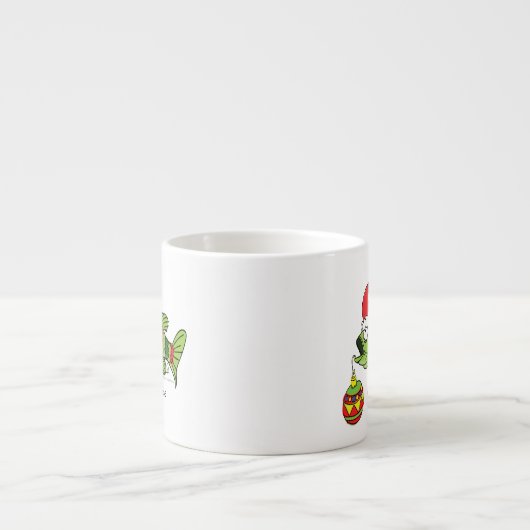 クリスマスおもしろいベース魚釣り魚かわいい漫画 エスプレッソカップ (正面)