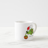 クリスマスおもしろいベース魚釣り魚かわいい漫画 エスプレッソカップ (正面右)