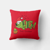 クリスマスおもしろいベース魚釣り魚かわいい漫画 クッション (裏面)