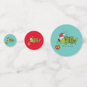 クリスマスおもしろいベース魚釣り魚かわいい漫画 コンフェッティ (正面)