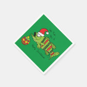 クリスマスおもしろいベース魚釣り魚かわいい漫画 スタンダードカクテルナプキン (角)