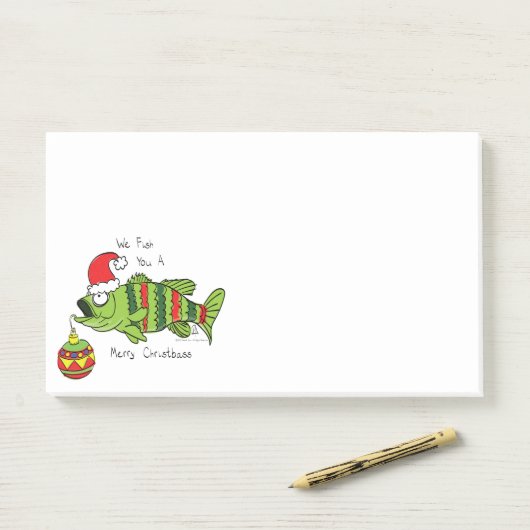 クリスマスおもしろいベース魚釣り魚かわいい漫画 ポストイット (デスク)