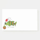 クリスマスおもしろいベース魚釣り魚かわいい漫画 ポストイット (正面)