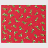 クリスマスおもしろいベース魚釣り魚かわいい漫画 ラッピングペーパー (フラット)