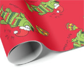 クリスマスおもしろいベース魚釣り魚かわいい漫画 ラッピングペーパー (ロールコーナー)