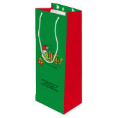 クリスマスおもしろいベース魚釣り魚かわいい漫画 ワインギフトバッグ (裏面アングル)