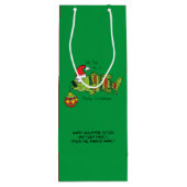 クリスマスおもしろいベース魚釣り魚かわいい漫画 ワインギフトバッグ (裏面)