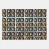 クリスマスおもしろいペットのプレゼント ラッピングペーパーシート (正面3)