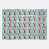 クリスマスおもしろいペットのプレゼント ラッピングペーパーシート (正面2)