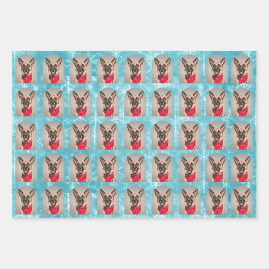 クリスマスおもしろいペットのプレゼント ラッピングペーパーシート (正面2)