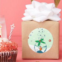 クリスマスおもしろいペット金魚 ラウンドシール