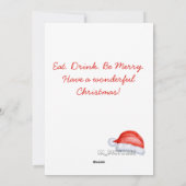 クリスマスおもしろいペンギンの水彩画 シーズンカード (裏面)