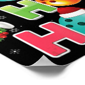 クリスマスおもしろいホホホホボーリングパジャマサンタ恋人 ポスター (角)