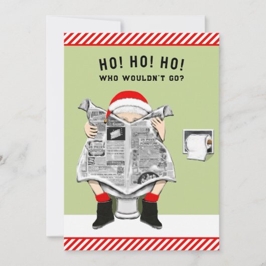 クリスマスおもしろいホリデーパーティー 招待状 (正面)