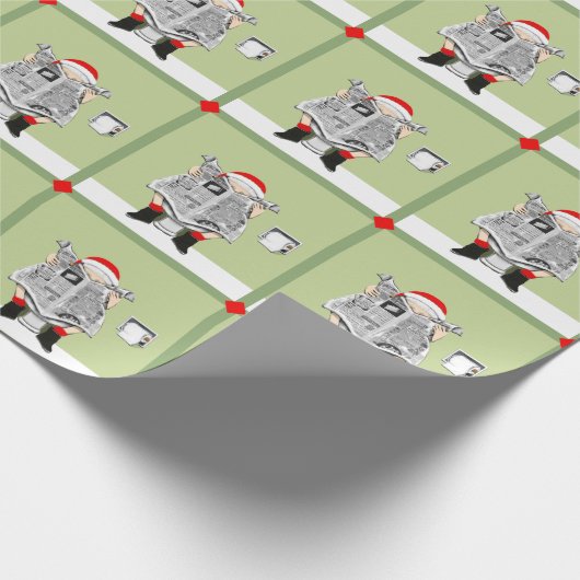 クリスマスおもしろいホワイトエレファントギフト ラッピングペーパー (角)