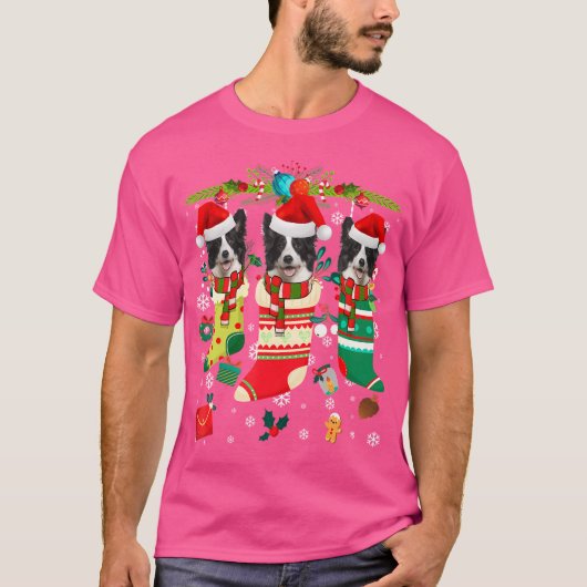 クリスマスおもしろいボクサー犬 Tシャツ (正面)