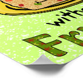 クリスマスおもしろいマンガのフルーツケーキ ポスター (角)