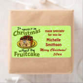 クリスマスおもしろいマンガのフルーツケーキ ラベル (インサイチュ)