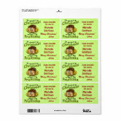 クリスマスおもしろいマンガのフルーツケーキ ラベル (フルシート)