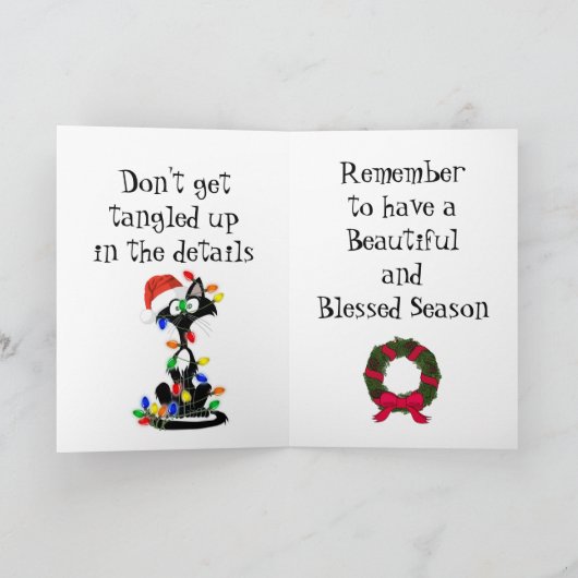 クリスマスおもしろいマンガの猫 シーズンカード (内部)