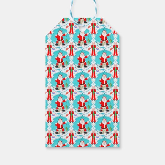 クリスマスおもしろいミセスクロースビートサンタ魚釣り ギフトタグ (裏面)