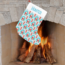 クリスマスおもしろいミセスクロースビートサンタ魚釣り スモールクリスマスストッキング