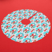 クリスマスおもしろいミセスクロースビートサンタ魚釣り ブラッシュドポリエステルツリースカート