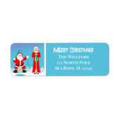 クリスマスおもしろいミセスクロースビートサンタ魚釣り ラベル (正面)