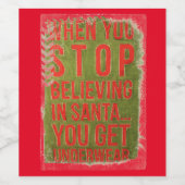 クリスマスおもしろいメッセージワインボトルラベル！ ワインラベル (シングルラベル)