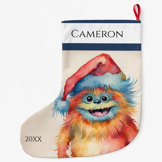 クリスマスおもしろいモンスター ラージクリスマスストッキング (裏面)