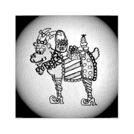 クリスマスおもしろいヤギのスタンプ ラバースタンプ