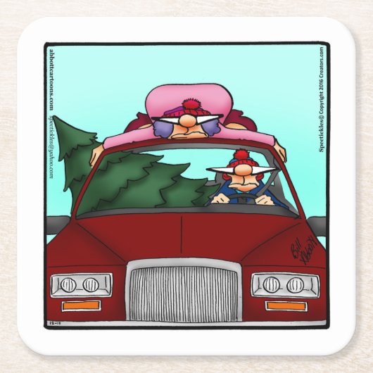 クリスマスおもしろいユーモア紙コースター スクエアペーパーコースター (正面)