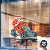 クリスマスおもしろいライディング改造サンタクロース ウィンドウサイン (カフェ窓)
