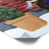 クリスマスおもしろいラブラドールアートワーク ポスター (角)