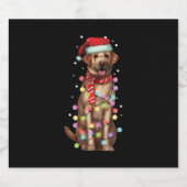 クリスマスおもしろいラブラドールサンタドッグクリスマスプレゼント スパークリングワインラベル (シングルラベル)
