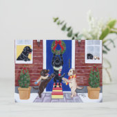 クリスマスおもしろいラブラドールパーティの招待状 招待状 (スタンド正面)