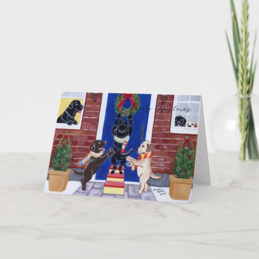 クリスマスおもしろいラブラドール シーズンカード (正面)