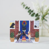 クリスマスおもしろいラブラドール シーズンポストカード (スタンド正面)