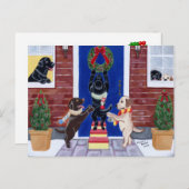 クリスマスおもしろいラブラドール シーズンポストカード (正面/裏面)