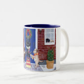 クリスマスおもしろいラブラドール ツートーンマグカップ (正面右)
