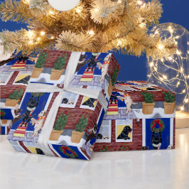 クリスマスおもしろいラブラドール ラッピングペーパー