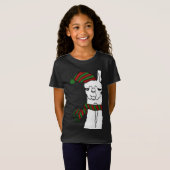 クリスマスおもしろいラマかわいいラマ Tシャツ (正面フル)