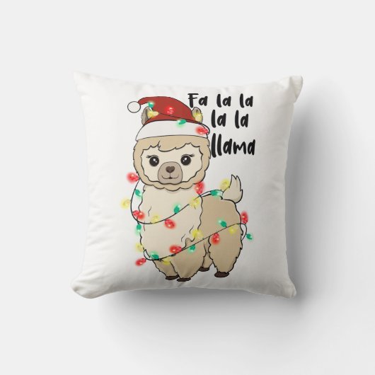 クリスマスおもしろいラマ クッション (正面)