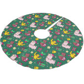 クリスマスおもしろいラマ ブラッシュドポリエステルツリースカート (アングル)