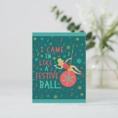 クリスマスおもしろいレトロのフェスティバルの女性 シーズンポストカード (スタンド正面)