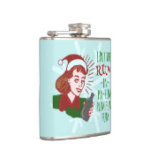 クリスマスおもしろいレトロラムレクディングウーマンホリデー フラスク (右)
