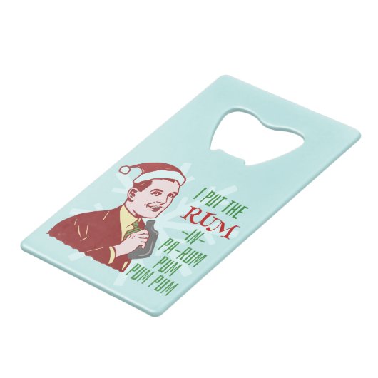 クリスマスおもしろいレトロラムレックディングマンホリデイ クレジットカード栓抜き (裏面アングル)