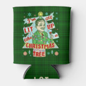 クリスマスおもしろいレトロ飲みユーモアの男がライトアップ 缶クーラー (正面)